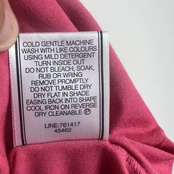 New Portmans Top Blouse Pink Short Sleeve V-Neck Office Casual Size L 14 - Picture 7 of 9